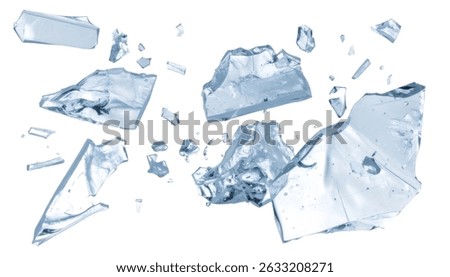 Ice shards exploding on a transparent background, perfect for adding a refreshing touch to any project
