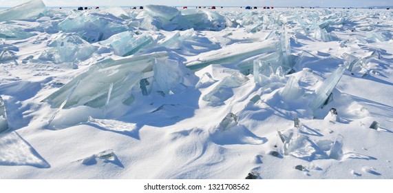 Ice Shards Rising Out Of The Snow - Kitchi Gammi Park - Lake Superior - Duluth, Minnesota  - 