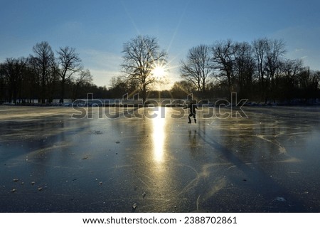 Similar – iridescent pond Winter