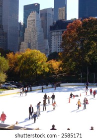 Ice Skating In Central Park In Autumn