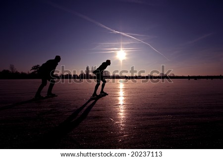 Similar – iridescent pond Winter