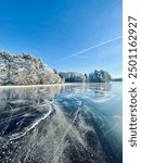 Ice skating on a frozen lake in the south of Sweden