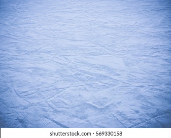 Ice skating rink scratches surface background top view