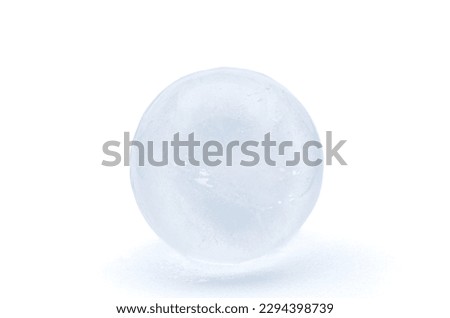 Ice sphere on white background.