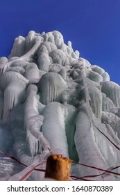 Ice Stupa Close Up Shots In Ladakh. 