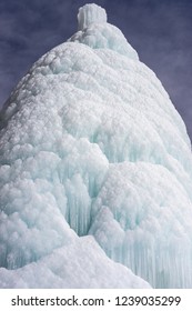 Ice Stupa Structure In Winter Leh Ladakh, India.