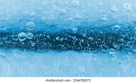 Ice surface with frozen air bubbles, close-up natural texture, ice pattern winter background - Powered by Shutterstock