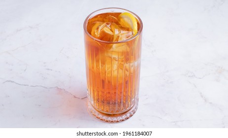 Ice Tea Glass Isolated On White.