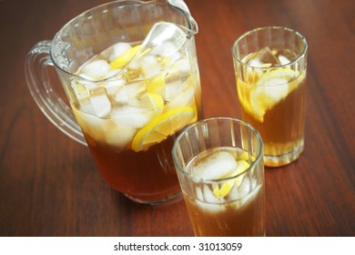 Ice tea and pitcher