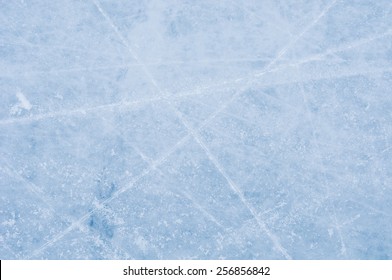 Ice Texture On The Skating Rink