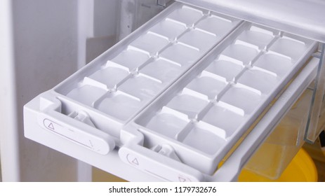 Ice In Tray Of Fridge Freezer