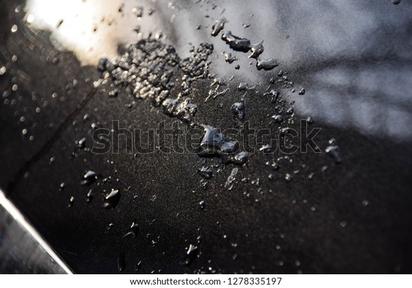 Ice water drops on\
car