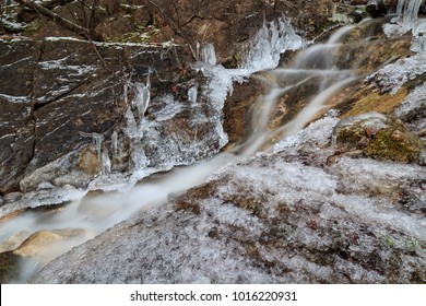 Ice and waterfall