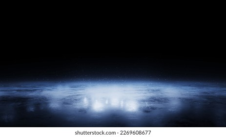 Ice. Winter background. Blue ice floor texture and mist. Snow and ice background - Shutterstock ID 2269608677