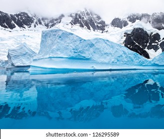 Iceberg In Antarctica, West Coast Of Antarctic Peninsula