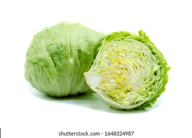 Iceberg Lettuce Isolated On White Background