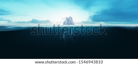 Iceberg underwater in the ocean