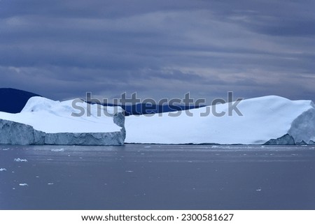Icebergs in Disko Bay a bay in the central part of the west coast of Greenland
