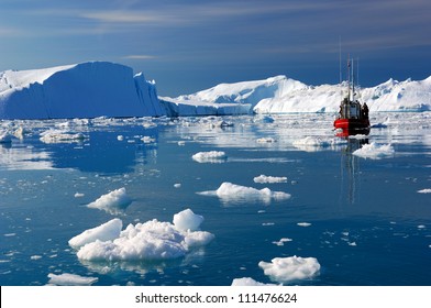 Icebergs In Disko Bay Greenland