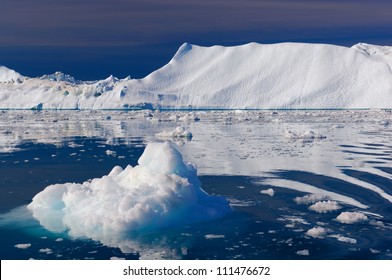 Icebergs In Disko Bay Greenland