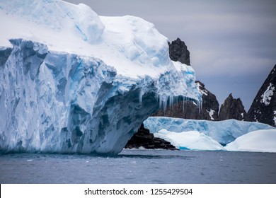The icebergs and mountains in Antarctica the white continent