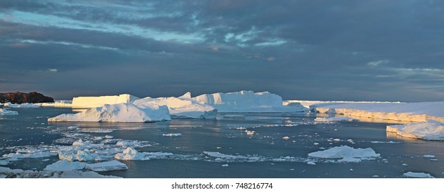 Icebergs In The Ocean East Antarctica