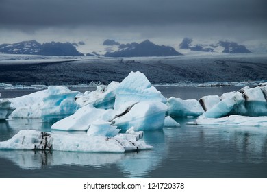 Icebergs On Jokulsarlon Glacier Lagoon, Iceland