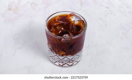 Iced Americano Glass Isolated On White