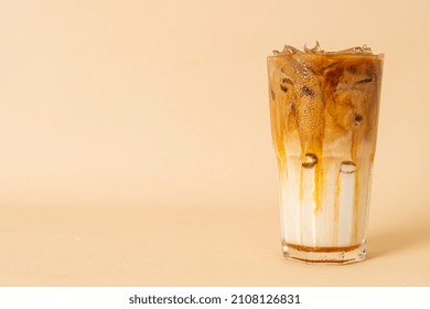 Iced Caramel Macchiato Coffee In Glass