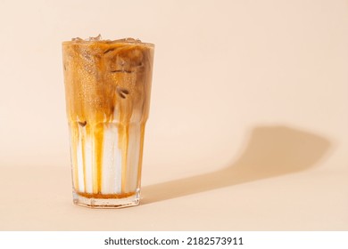 Iced Caramel Macchiato Coffee In Glass