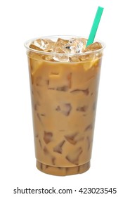 Iced Coffee Or Caffe Latte In Takeaway Cup Including Clipping Path