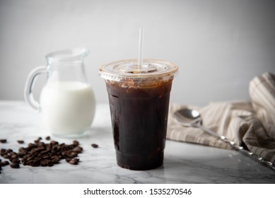 Iced Coffee In Disposable Plastic Cup