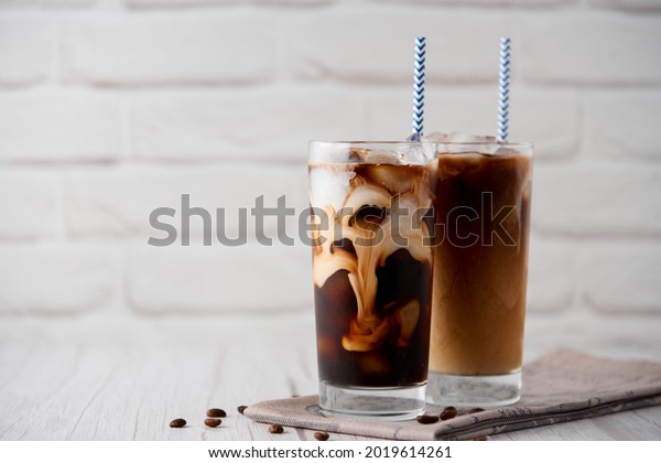 Iced Coffee Latte Cappuccino Tall Glass Stock Photo 2019614261 ...