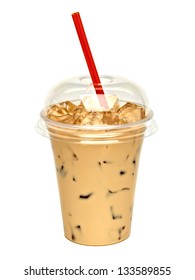 Download Iced Coffee Latte Takeaway Cup Mock Stock Photo Edit Now 133589855