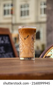 Iced Coffee Outside In Summer