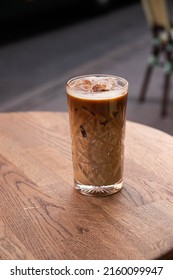 Iced Coffee Outside In Summer