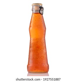 Iced Cold Aperol Spritz Cocktail In Bottle, Isolated On White Background