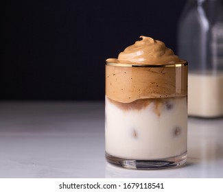 Iced Dalgona Coffee, a trendy fluffy creamy whipped coffee - Powered by Shutterstock