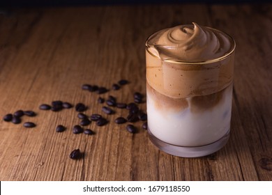 Iced Dalgona Coffee, a trendy fluffy creamy whipped coffee