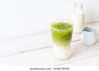 Iced Matcha Green Tea Latte With Milk