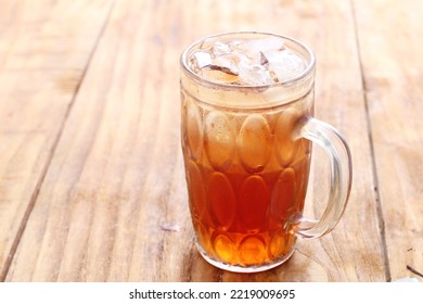 Iced Sweet Tea On The Wooden Table