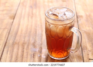 Iced Sweet Tea On The Wooden Table