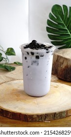 Iced Taro With Milk And Boba