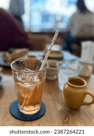 Iced Tea at the cafe table
