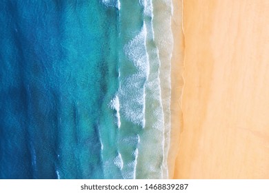 Iceland. Aerial View On The Coast Line. Beach And Sea From Air. Famous Place In Iceland. Summer Seascape From Drone. Travel - Image