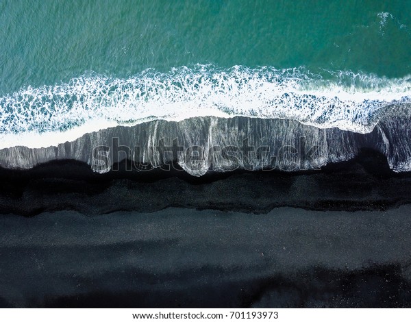Iceland Black Sand Beach Waves Reynisfjara Vik
Aerial Drone