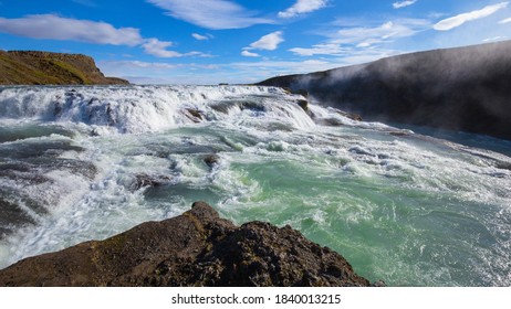 Iceland, Famous Gullfoss Waterfalls in Summer - Shutterstock ID 1840013215