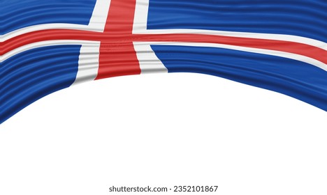 Iceland Flag Wave, National Flag Clipping Path
