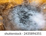 Iceland Geothermal Activity: Close-Up of Mud Volcano Eruption