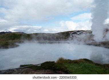 Iceland Geyser In Hveradalir Mountain